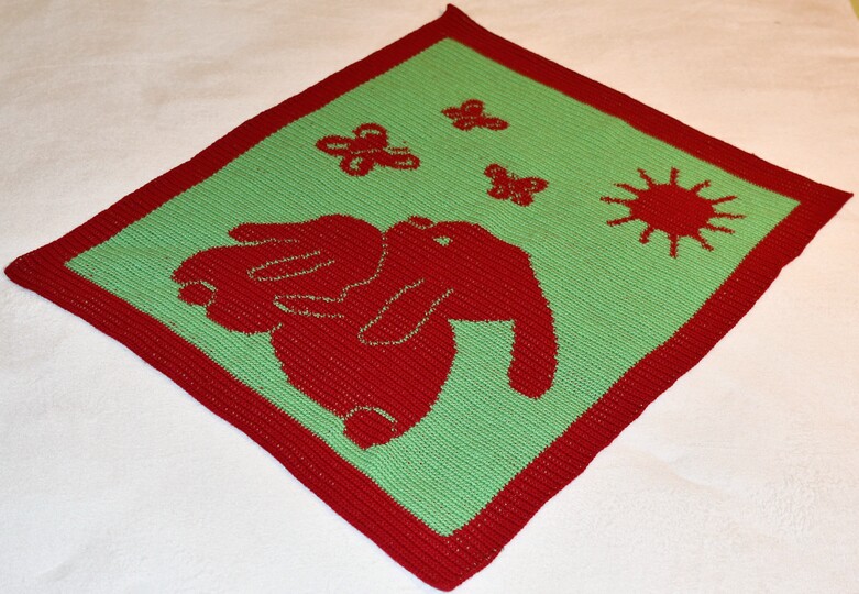 Crochet pattern baby blanket "Happiness"