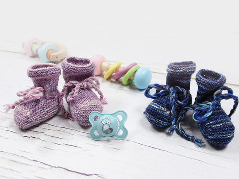 Strickanleitung Babyschühchen "Feinstrumpf Color" 763020