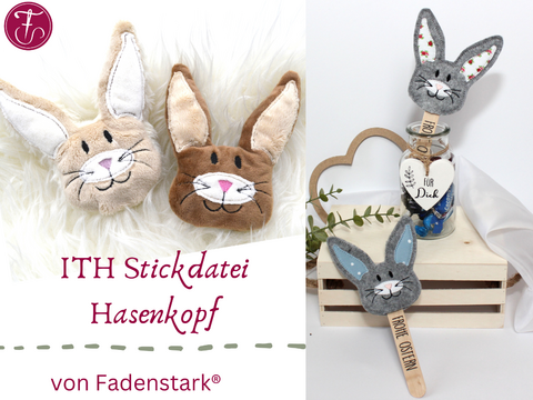 Stickdatei Hase ITH Hasenkopf