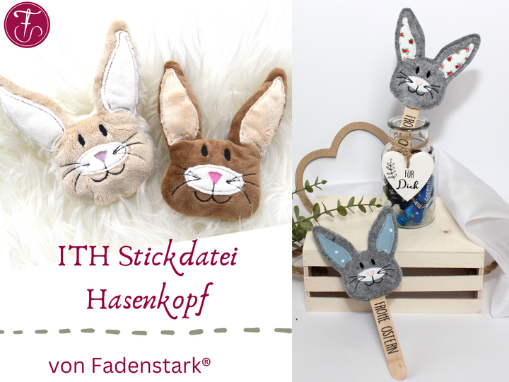 Stickdatei Hase ITH Hasenkopf