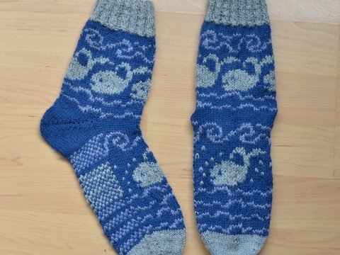 Anleitung Sockenmuster Waltreffen mit mehreren Fäden