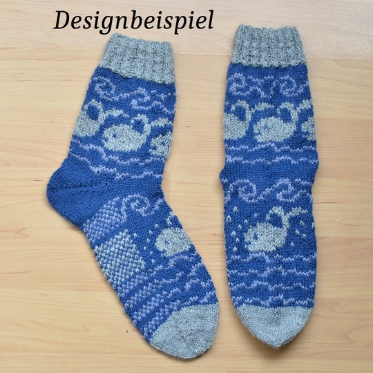 Anleitung Sockenmuster Waltreffen mit mehreren Fäden
