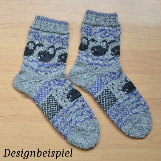 Anleitung Sockenmuster Waltreffen mit mehreren Fäden