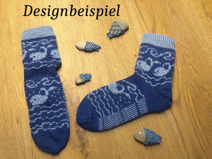 Anleitung Sockenmuster Waltreffen mit mehreren Fäden