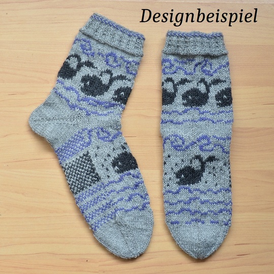 Anleitung Sockenmuster Waltreffen mit mehreren Fäden