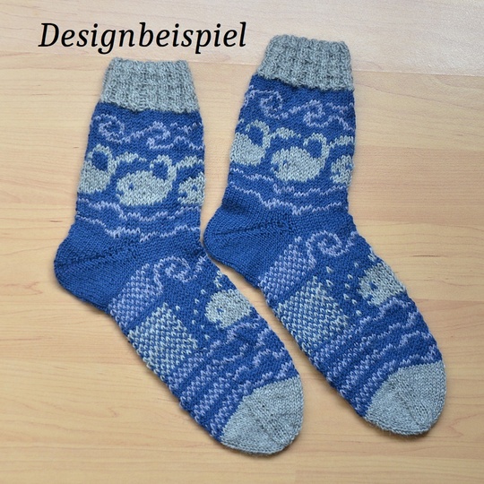 Anleitung Sockenmuster Waltreffen mit mehreren Fäden