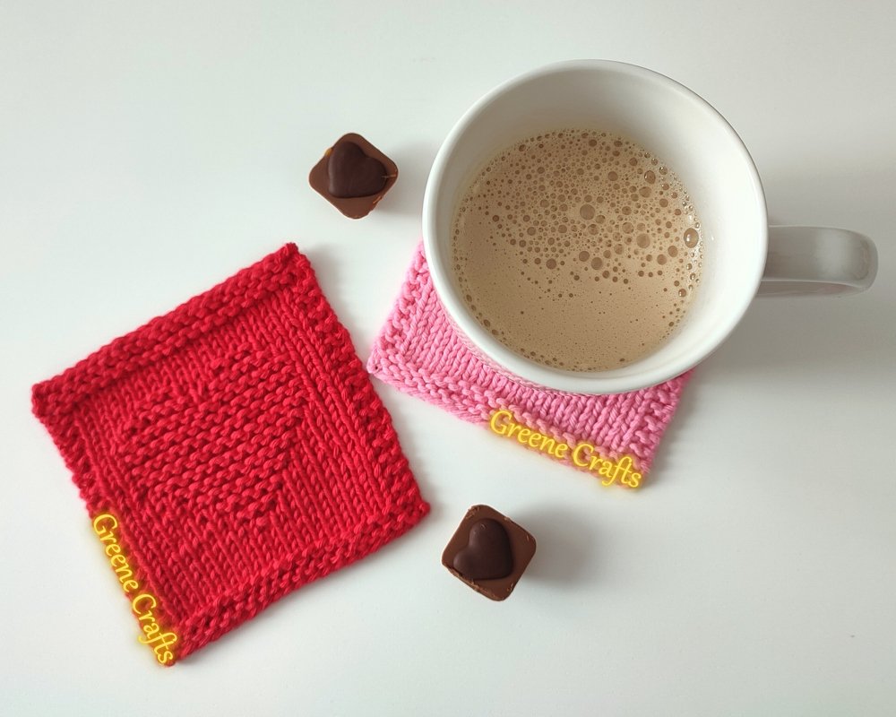 Easy Heart Coaster - Knitting Pattern - Image 3