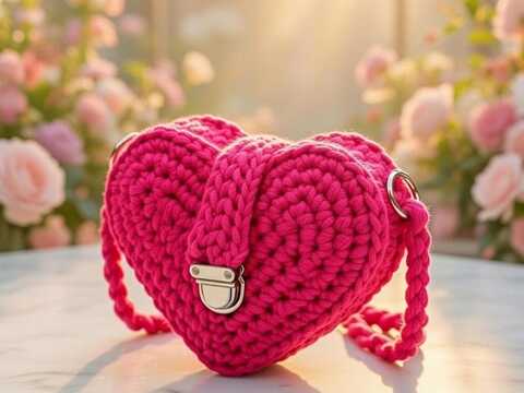 Crochet Heart Bag Pattern PDF + Video Tutorial