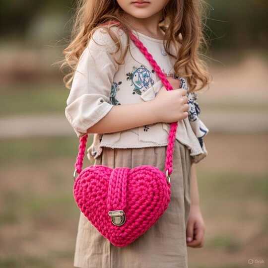 Crochet Heart Bag Pattern PDF + Video Tutorial