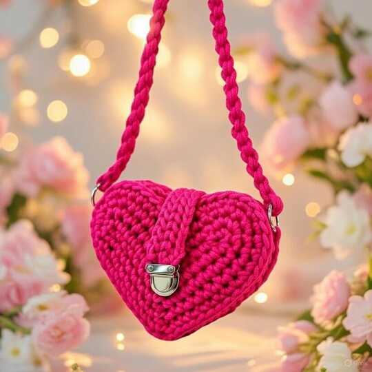 Crochet Heart Bag Pattern PDF + Video Tutorial