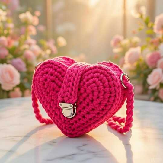 Crochet Heart Bag Pattern PDF + Video Tutorial