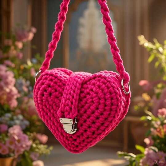 Crochet Heart Bag Pattern PDF + Video Tutorial