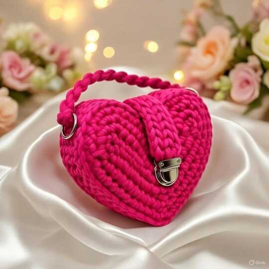 Crochet Heart Bag Pattern PDF + Video Tutorial