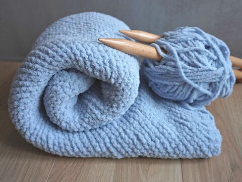 Super einfache Babydecke stricken | mit rechten Maschen | Maschenanschlag