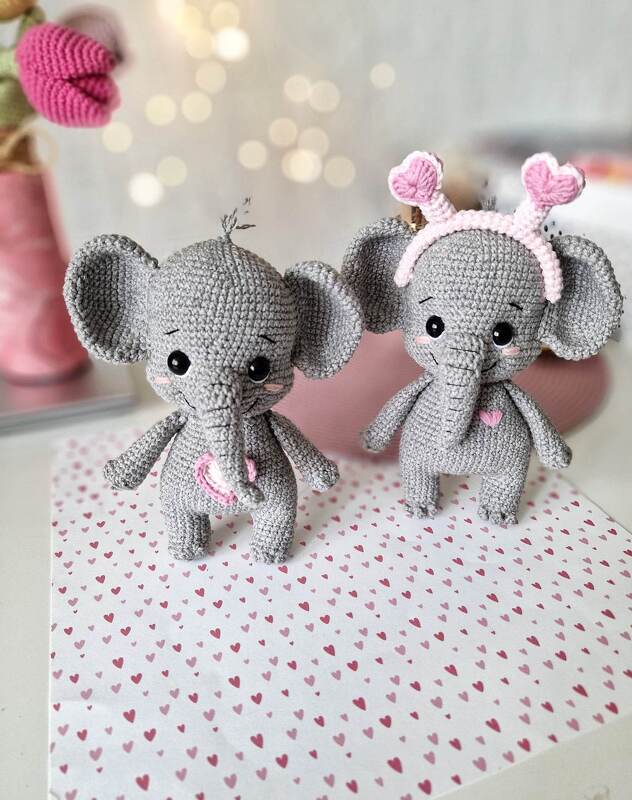 Crochet cute elephant for Valentine`s Day - Image 8