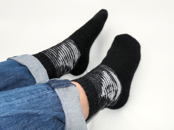 Segelbootsocken Illusionsstricken