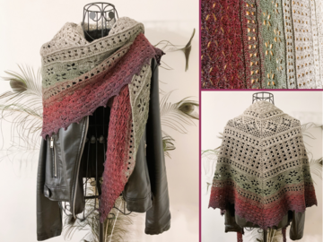 Crochet Pattern Flat Triangular Scarf "Graia"