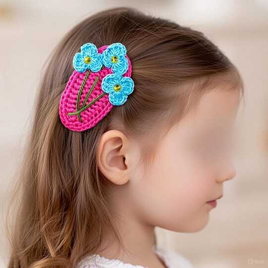 Crochet Flower Hair Clip Pattern + Video (English Only Tutorial)