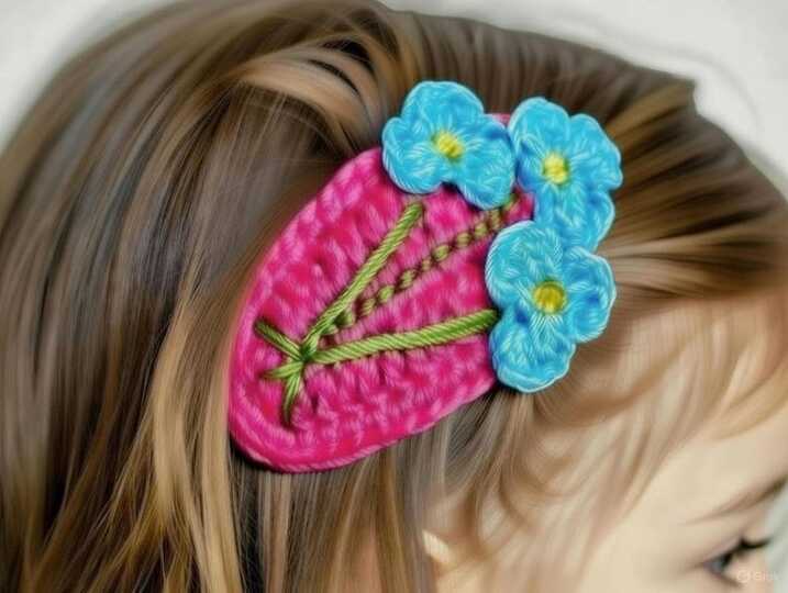 Crochet Flower Hair Clip Pattern + Video (English Only Tutorial)