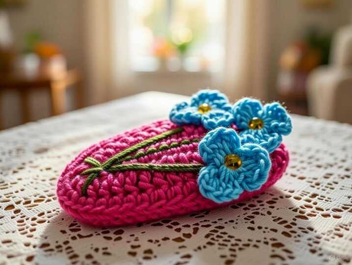 Crochet Flower Hair Clip Pattern + Video (English Only Tutorial)