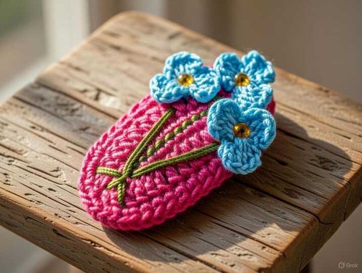 Crochet Flower Hair Clip Pattern + Video (English Only Tutorial)