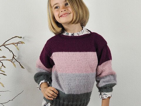 Strickanleitung Kinderpullover "Sporty" 763123