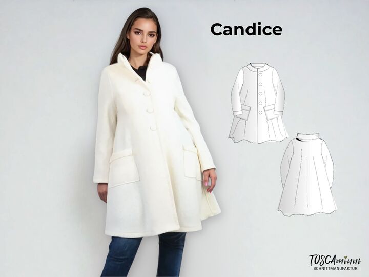 Damen Mantel Candice Gr. 34-54 Schnittmuster + Nähanleitung