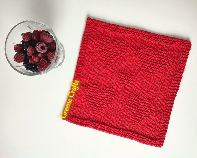 Easy Heart Dishcloth or Washcloth - Knitting Pattern