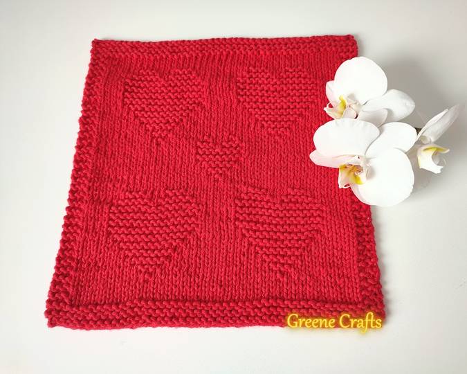 Easy Heart Dishcloth or Washcloth - Knitting Pattern