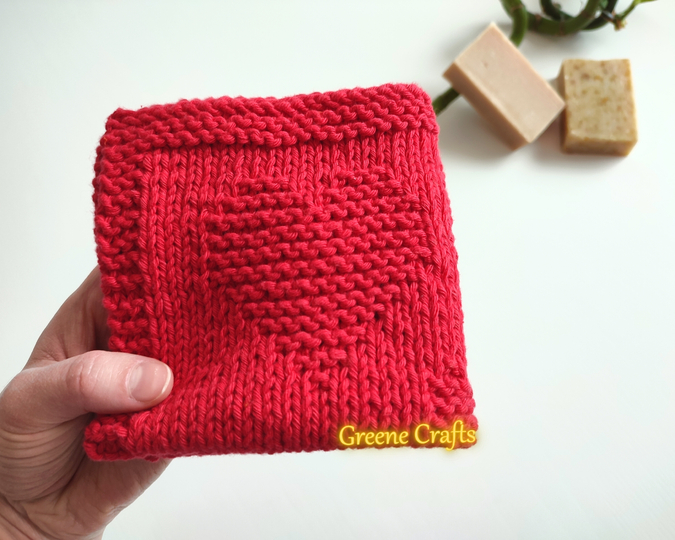 Easy Heart Dishcloth or Washcloth - Knitting Pattern