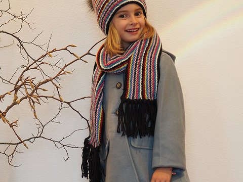 Strickanleitung Kindermütze mit Schal "Sporty"763131