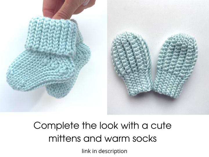 Crochet baby cat ear hat pattern PDF, Ribbed beanie, newborn to 24 months