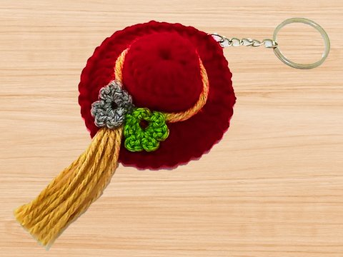 Crochet Hat Keychain PDF + Video Tutorial in English Only
