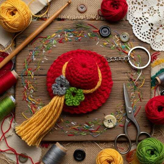 Crochet Hat Keychain PDF + Video Tutorial in English Only
