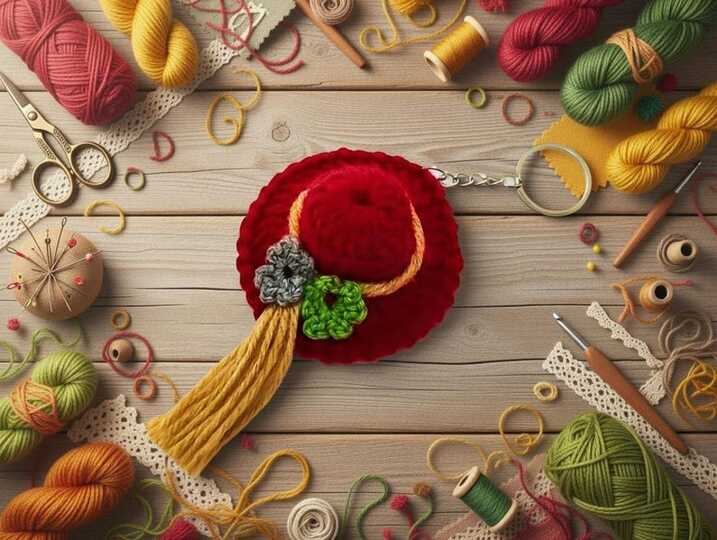 Crochet Hat Keychain PDF + Video Tutorial in English Only