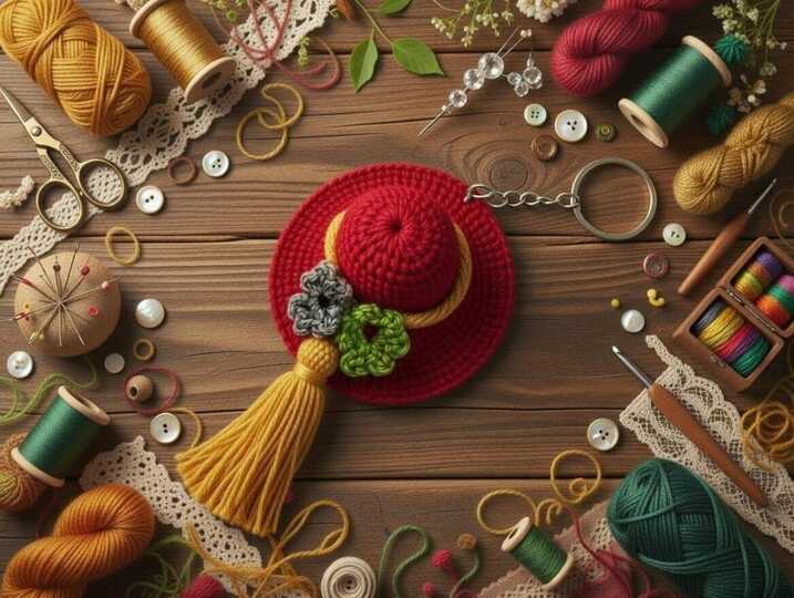 Crochet Hat Keychain PDF + Video Tutorial in English Only