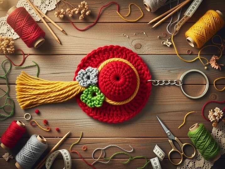 Crochet Hat Keychain PDF + Video Tutorial in English Only