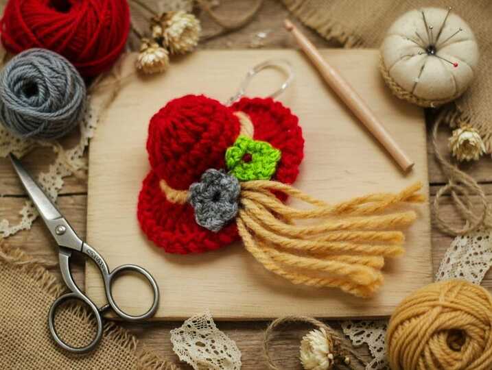 Crochet Hat Keychain PDF + Video Tutorial in English Only