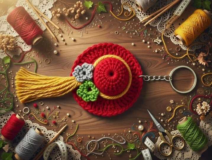 Crochet Hat Keychain PDF + Video Tutorial in English Only