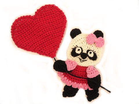 Panda crochet pattern applique