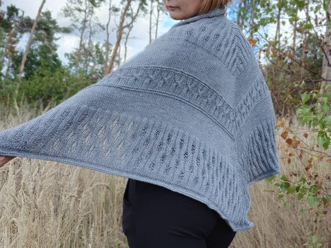 "Vida Fog" Schritt-für-Schritt-Strickanleitung für ein Dreieckstuch