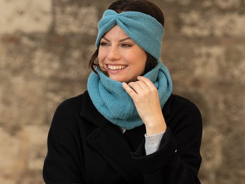 Strickanleitung Stirnband mit Loop "Delhi" 763050