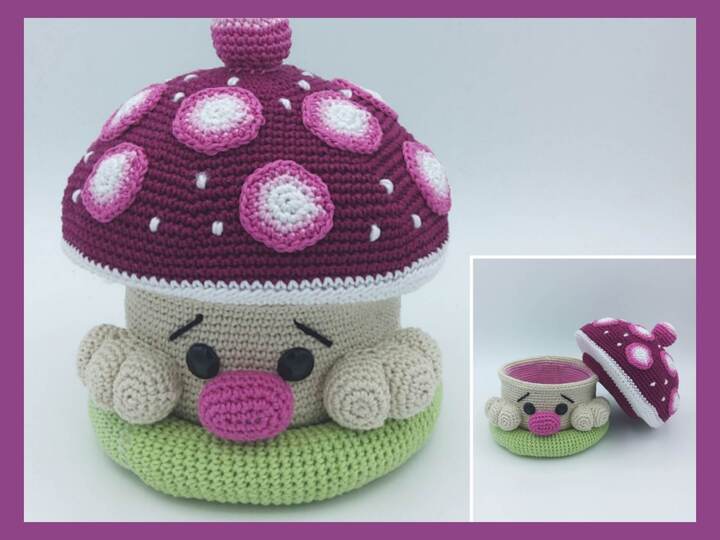 Häkelanleitung / Amigurumi / Pilz Box