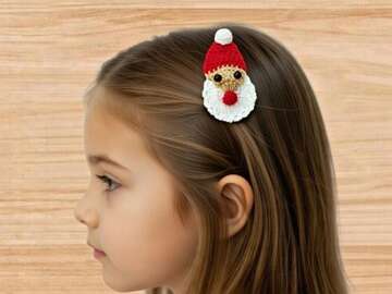Crochet Christmas Santa Hair Clip Pattern PDF + Video Tutorial – nontycroch