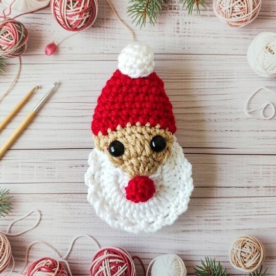 Crochet Christmas Santa Hair Clip Pattern PDF + Video Tutorial – nontycroch