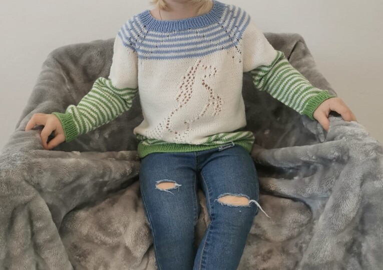 Strickanleitung Kinderpulli "Pferd"