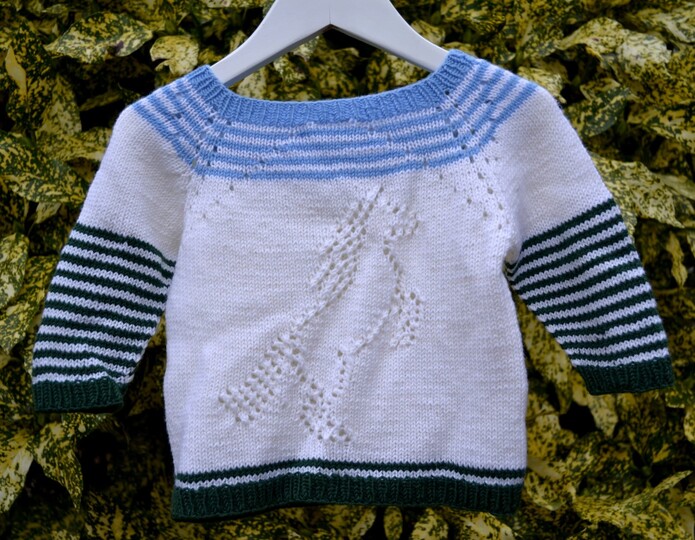 Strickanleitung Kinderpulli "Pferd"