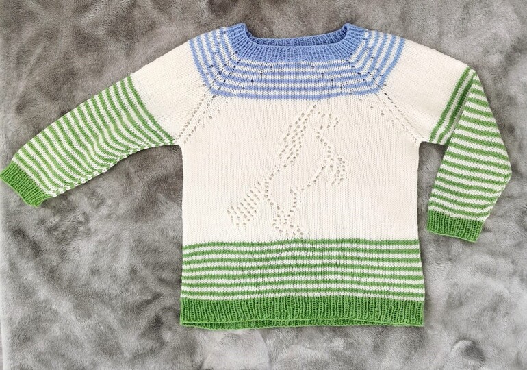 Strickanleitung Kinderpulli "Pferd"