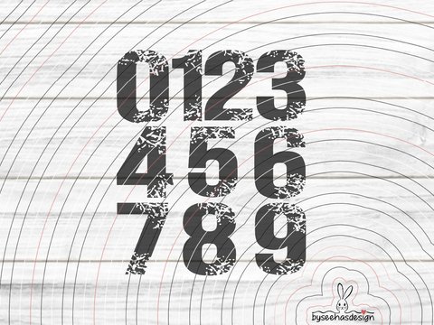 Zahlen 0-9 Plotterdatei SVG DXF