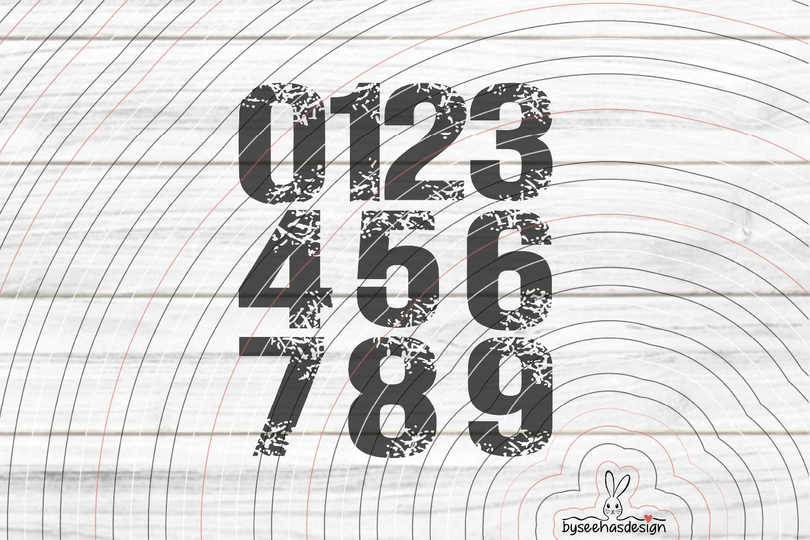 Zahlen 0-9 Plotterdatei SVG DXF